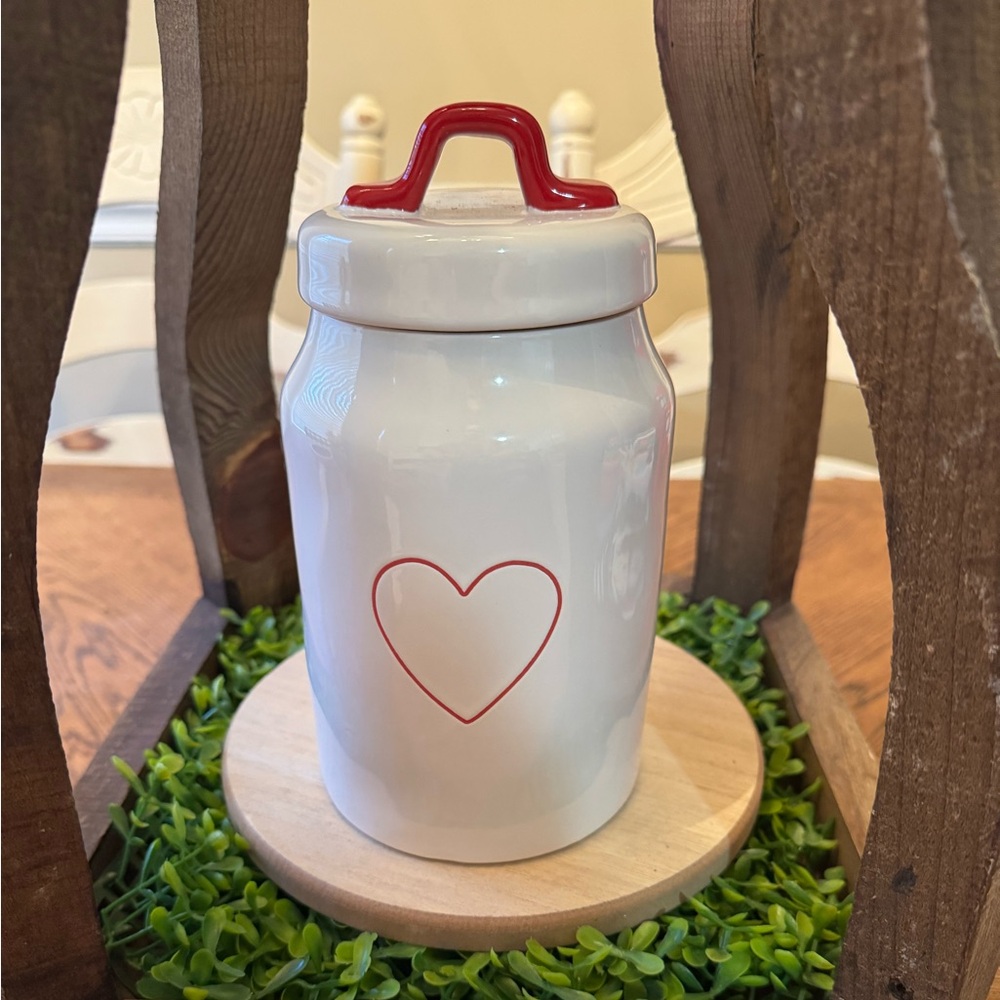 Rae Dunn Valentines red heart canister- NEW